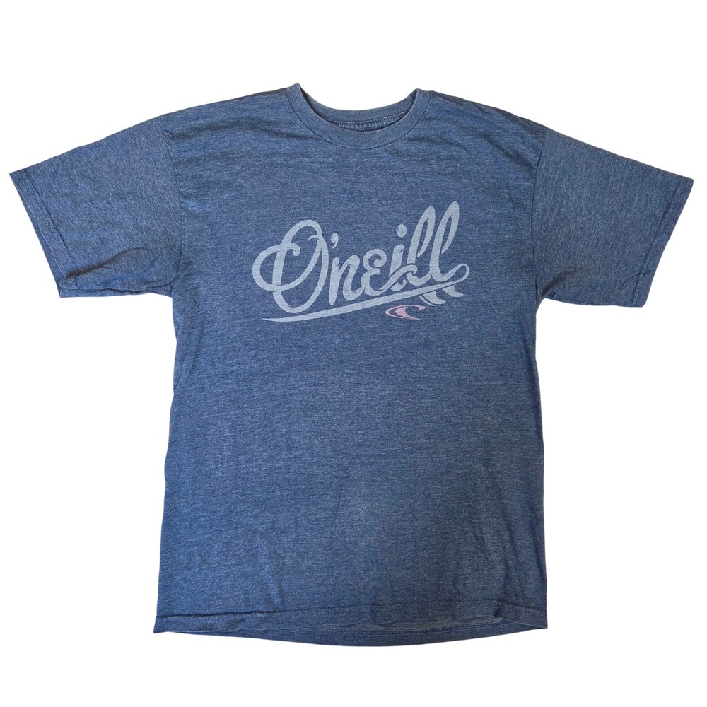 ONeill Mens Heather Blue Graphic Logo Surf T-Shirt Size Medium Skater Casual